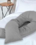 Silver Grey U Shaped Pregnancy Pillow & Pillowscase / Cover