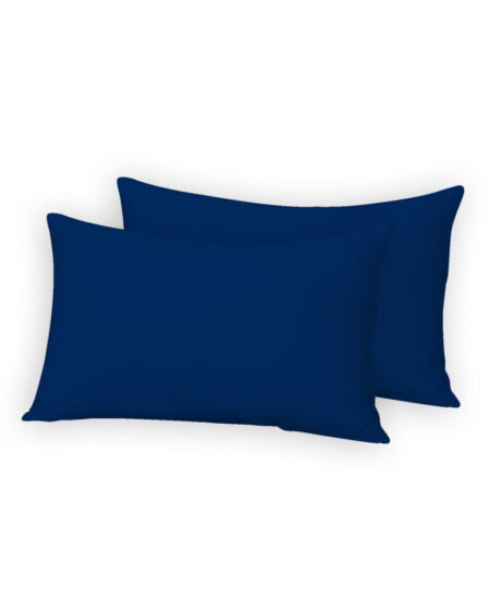 Plain Navy Blue 2x Pillowcases - Polycotton