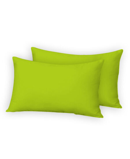 Plain Lime Green 2x Pillowcases - Polycotton